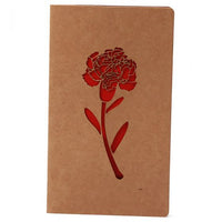 Kraft Paper Hollow Heart and Flower Mother's Day Card