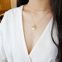 Simple Curb Bead Chain Necklace, 925 Sterling Silver