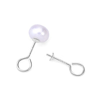 Simple 9 Shape 3mm 925 Sterling Silver Earrings Setting