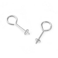 Simple 9 Shape 3mm 925 Sterling Silver Earrings Setting