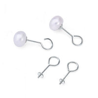 Simple 9 Shape 3mm 925 Sterling Silver Earrings Setting