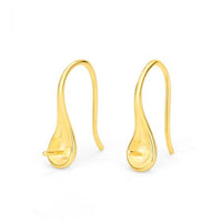 Simple Spoon 5mm Gemstone Sterling Silver Earring Setting