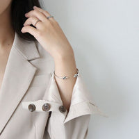 Vintage Two-Knot 925 Sterling Silver Open Bangle