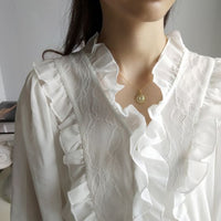 Moon Design Necklace, 925 Sterling Silver, Yellow Gold Finish