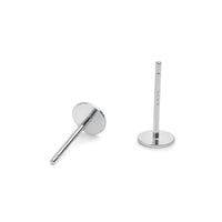 Flat Round Pearl Pinto 925 Sterling Silver Stud Earrings