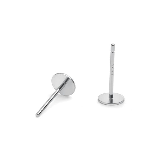 Flat Round Pearl Pinto 925 Sterling Silver Stud Earrings