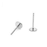 Flat Round Pearl Pinto 925 Sterling Silver Stud Earrings