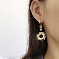 Sun Goddess Pearl Drop Earrings
