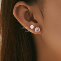 Sterling Silver Multicolored Cubic Zirconia Stud Earrings