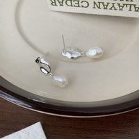 925 Sterling Silver Korean Irregular Freshwater Pearl Earrings
