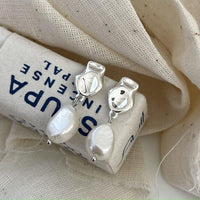 925 Sterling Silver Korean Irregular Freshwater Pearl Earrings