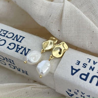 925 Sterling Silver Korean Irregular Freshwater Pearl Earrings