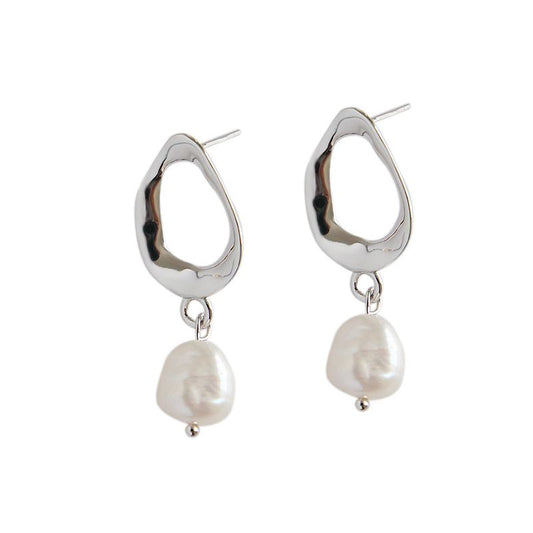 Natural Pearl 925 Sterling Silver Drop Earrings