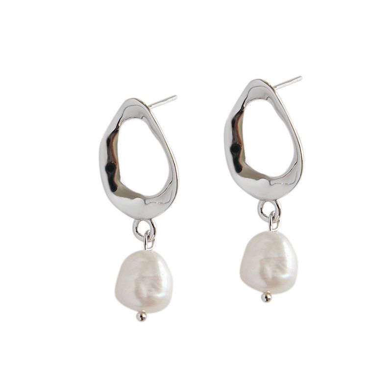 Natural Pearl 925 Sterling Silver Drop Earrings