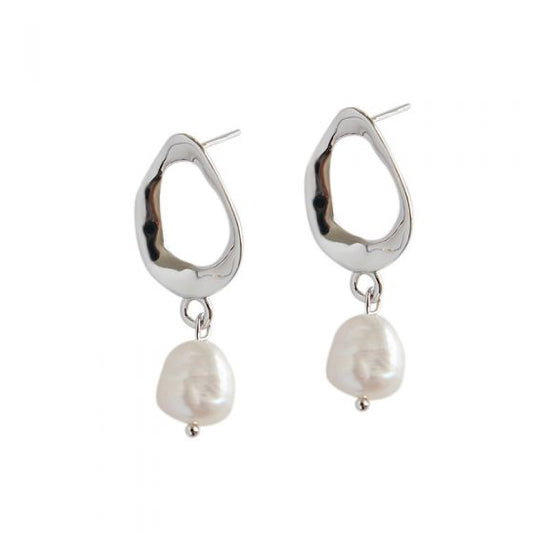 Natural Pearl 925 Sterling Silver Drop Earrings