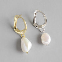Natural Pearl 925 Sterling Silver Drop Earrings
