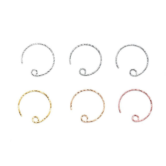 Simple Twisted Circle Sterling Silver Earring Hooks
