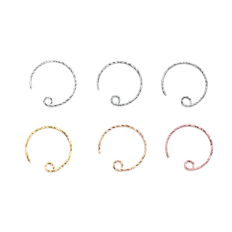 Simple Twisted Circle Sterling Silver Earring Hooks