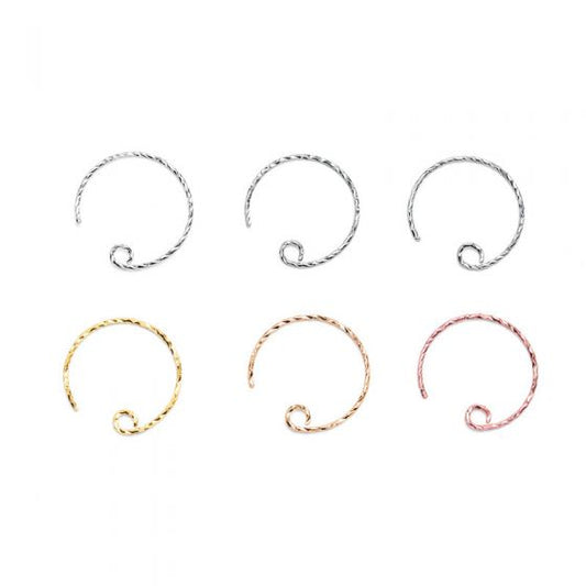 Simple Twisted Circle Sterling Silver Earring Hooks