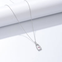 Personalized Sterling Silver Lock Necklace