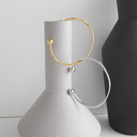Simple Gold Beads Open Bangle