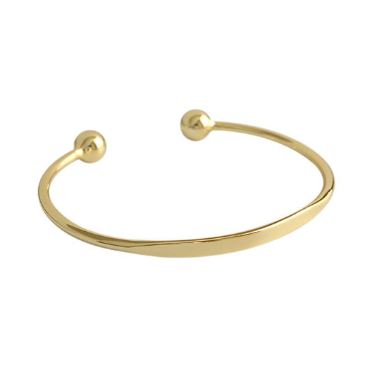 Simple Gold Beads Open Bangle