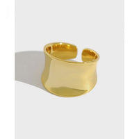 Office Wide Irregular Sterling Silver Adjustable Ring