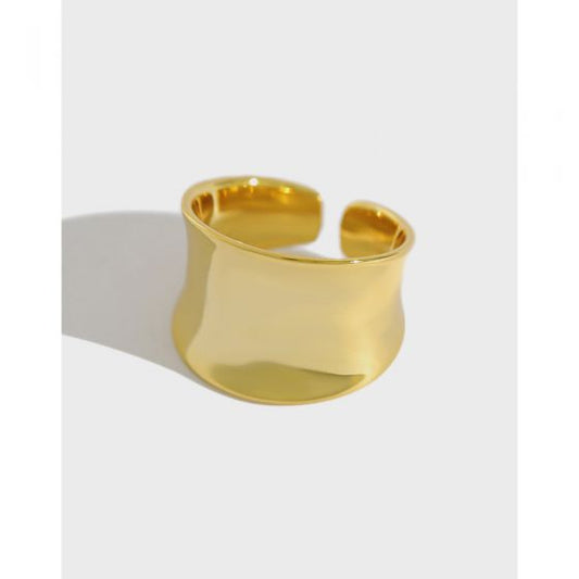 Office Wide Irregular Sterling Silver Adjustable Ring