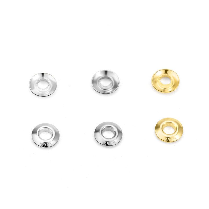 Round Hollow 925 Sterling Silver Bead Caps, 3.5mm