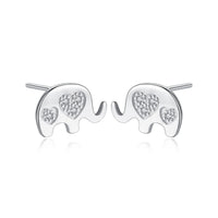 Elephant Crystal Sterling Silver Stud Earrings