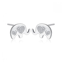 Elephant Crystal Sterling Silver Stud Earrings