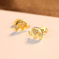 Elephant Crystal Sterling Silver Stud Earrings