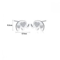 Elephant Crystal Sterling Silver Stud Earrings