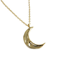 Irregular Crescent Moon Sterling Silver Necklace