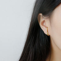 Mobius Twisted C Sterling Silver Stud Earrings