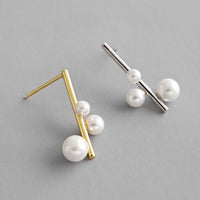 Shell Pearl Chandelier Stud Earrings