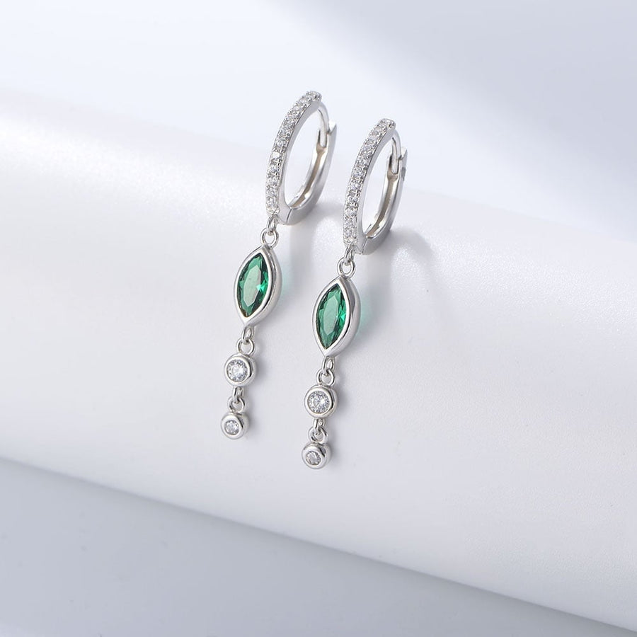 Sterling Silver Cubic Zirconia Long Drop Earrings