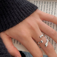 Baroque Pearl Tree Branch Adjustable Ring 925 Sterling Silver