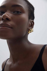 OK Hand Hollow Electroformed Sterling Silver Statement Earrings