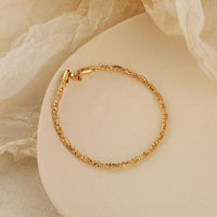 Twisted Double-Layer Bead and Tube 925 Sterling Silver Bracelet