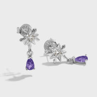 Snowflake Stars and Arrow Feathers 925 Sterling Silver Stud Earrings