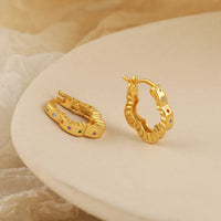 Colorful Crystal Four-Leaf Clover Hoop Earrings