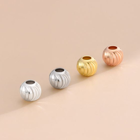 Crescent Moon Round Bead Caps, 925 Sterling Silver