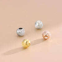 Crescent Moon Round Bead Caps, 925 Sterling Silver