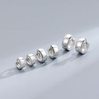 Small Hinged Geometry Huggie Hoop, 925 Sterling Silver