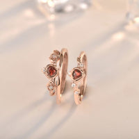 Red Heart Crystal Crown 925 Sterling Silver Adjustable Stacker Ring