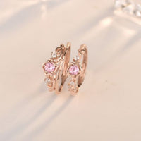 Pink Plum Blossom Adjustable Stacker Ring, 925 Sterling Silver
