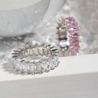 Crystal Cubic Sugar 925 Sterling Silver Ring