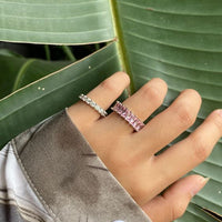 Crystal Cubic Sugar 925 Sterling Silver Ring
