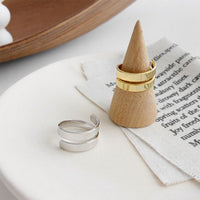 Wide Double-Layer 925 Sterling Silver Adjustable Ring